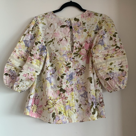 NWOT Sanctuary floral top with puffed sleeves - Picture 6 of 8